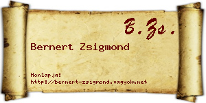 Bernert Zsigmond névjegykártya